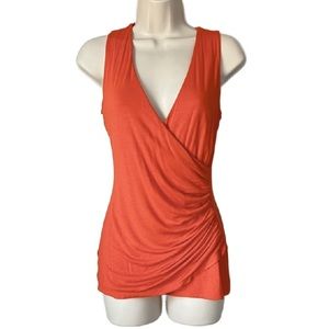 Ann Taylor Sleeveless Draped Surplice Top XS